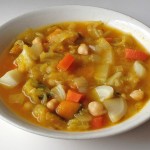 ヒヨコ豆とカボチャやキャベツのスープ