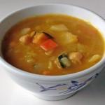 ヒヨコ豆とカボチャやキャベツのスープ