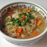白インゲン豆と冬野菜のスープ  オートミール入り